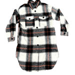 PRETTYGARDEN Plaid Longline Shacket in Gray/Red, Size S Photo 0