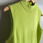 Good Clothes Neon Green Mock Neck Sweater Vest Top M Photo 3