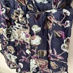 Altar'd State Altar’d State Romper Womens S Navy Floral Velvet Burnout Ruffle Boho Date Night Photo 4