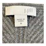 J.Jill  Gray V-Neck Knit Tunic‎ Sweater Long Sleeve Casual Women Size Medium Photo 4