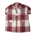 Cottagecore Collared Red Plaid Flannel BU Shirt Shacket LARGE Cabincore NWT Photo 8
