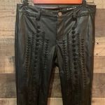 BLANK NYC Wake Up Call Liberated Black Vegan Faux Leather Lace Front Skinny Pants Photo 9