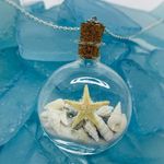 Sweet Lemons Real Miniature Seashells In Glass Bottle Necklace Photo 0