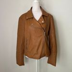 7 For All Mankind brown faux leather moto jacket size M Photo 1