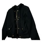 Miss London  Black Women's Hooded Jacket Size S Moto Photo 2