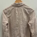 Madewell  Linen Dorset Blazer in Tan White Gingham Check French Country Cottage Photo 6