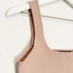 Glassons  Thick Knit Square‎ Neck Cropped Tank Top in Tan Pink Summer Size Large Photo 1
