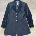 Rare Vintage 90's Portara Made in W. Germany Women's Wool Velvet Blazer Size 8‎ Orange Photo 0