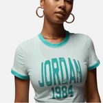 Jordan Air Women's Igloo Green Cropped Graphic T-Shirt - NWT - Size XS Photo 2