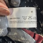 SYSTEMACTION Navy Blue Print Lace Trim Peplum Top Size Medium Photo 8