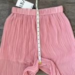 ZARA Plissé Pleated Palazzo Flowy Wide Leg Pants - Size M - Pink - NWT Photo 8