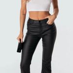 Edikted Luna Faux Leather Flare Jeans Photo 0