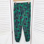 Aerie Paisley Print Harem Jogger Pants Green Pink Blue Small Pull On Elastic Photo 5