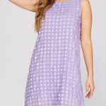 She & Sky  LAVENDER PURPLE TEXTURED SHIFT MINI DRESS MEDIUM NEW WITH TAGS Photo 0