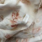 Love Shack Fancy Angie Linen Cream & Pink Floral Midi Dress Size 0 - Broken Zip Photo 3