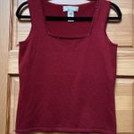 Nordstrom VTG Womens Red Beaded Wool Blend Knit Tank Top Small Christmas Holiday Photo 0