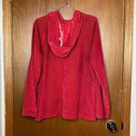 J. Jill Red Corduroy Woman’s Hooded Pullover Blouse Size Medium Photo 7