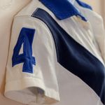 Rugby Ralph Lauren White Polo Shirt Blue Collar Game To The Last 2004‎ Medium Photo 9