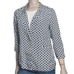 Anthropologie Cartonnier  Women's Size M Navy White Southwark Blazer Suit Jacket Photo 1