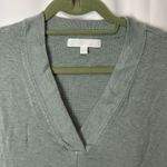 Parker Adyson  Womens 1X Aqua Green Blue Tunic VNeck Sweater Minimalist Cozy Soft Photo 1