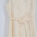 J.Crew NEW Textured Tweed Belted Sheath Dress Fringe Sleeveless Ivory Size 12 Photo 3