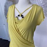 I.N. San Francisco Vintage Y2K Light Yellow Made in USA Halter Wrap Baby Tee Top Size M Photo 2