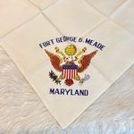 VTG 40s WWII Fort George G Meade Maryland Sweetheart Scarf US Army Military Photo 1