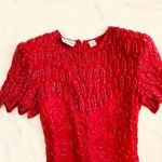 Beaded Sequin Flapper Vintage Dress Red Size L Photo 2