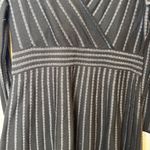 Calvin Klein  Black Striped V-Neck Sweater Dress Long Sleeve Size Medium Photo 3