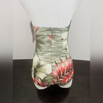 Christina Tropical Leaf Green And Red Halter One Piece Swimsuit NWT Size 8 Photo 2