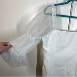 Amanda Uprichard  White Tia Organza Sleeve Mini Dress size medium bridal wedding Photo 4