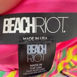 Beach Riot  Pink Yellow Green Print One Piece Swimsuit Womens S Vacation Twist Photo 5