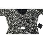 Lulus Floral Prairie Long Sleeve Mini Faux Wrap Dress XL Black Girly Danty NWT Photo 7