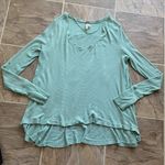 Free People We the Free Malibu Mint Green Waffle Knit Oversized Boho Top Photo 3