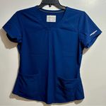 Skechers Blue Short Sleeve V-Neck Scrub Top (1075) Photo 0