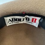 Vintage Adolfo II Feather Bow 100% Wool Hat Derby Dress Occasion Made In USA Tan Photo 3