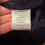 John Mark  Striped Button Down 3/4 Sleeve Blouse‎ Navy Size Small Photo 4