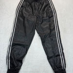 Karl Lagerfeld Faux Leather Joggers Track Pants Side Stripe Drawstring Black S Photo 0