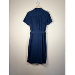 Brooks Brothers Safari Navy Blue Double Breasted Belted Shirtdress Size 4 career Photo 5