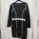 Calvin Klein  Women’s Large Black White Longsleeve Dress Office Core Career New Photo 2