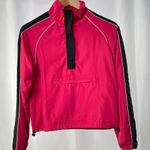 Oleg Cassini Sport‎ 1/4 Zip Pullover Windbreaker in Pink Black Size Small Petite Photo 0