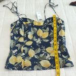 Abercrombie & Fitch  Lemon Crop Top S
Linen Blend Tie Straps Smocked Detail NWT Photo 1