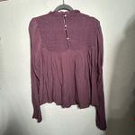 Free People NEW  Smocked In Time Long Sleeve Top Plum Dark Academia Size Medium Photo 3