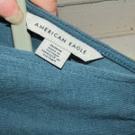 American Eagle  Outfitters Blue Runched sleeve Double V-neck Romper Size Medium  Photo 8