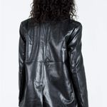 Princess Polly Black Faux Leather Blazer Photo 1