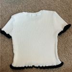 ZARA  Women's White and Black Crop-top Size Small Photo 3