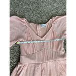 Anthropologie  polagram midi dress spring summer pink monochrome ruffle flutter M Photo 10