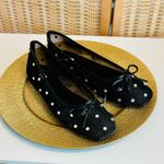 SO  Lelani sz 6.5 Black mesh rhinestones ballerina flats shoes Photo 1
