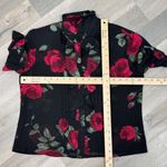 Studio I  Sheer Ruffle‎ Trim Roses Floral Crop Y2K Blouse Black Red 8 Gothic Top Photo 9