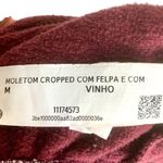 Hamptons Wellness Club Burgundy Cropped Crew Neck Sweatshirt M Spellout Cozy Red Size M Photo 9